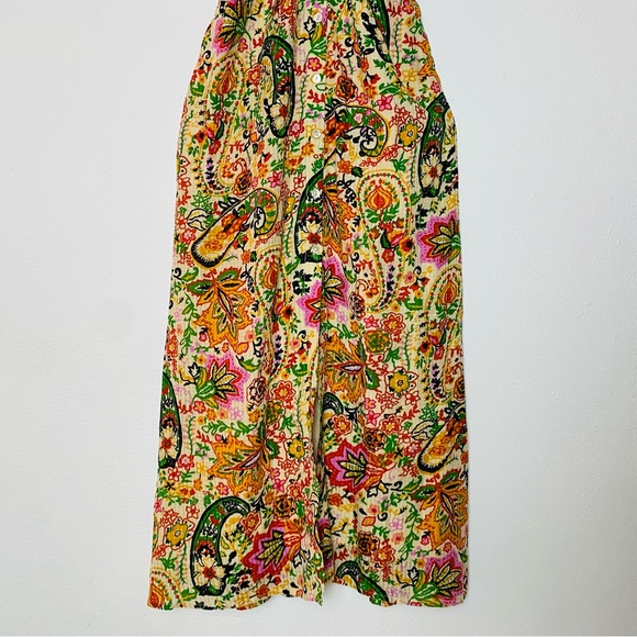 BA&SH Baila Floral Button-Front A-Line Midi Dress Size Small Spaghetti Strap - Picture 6 of 16